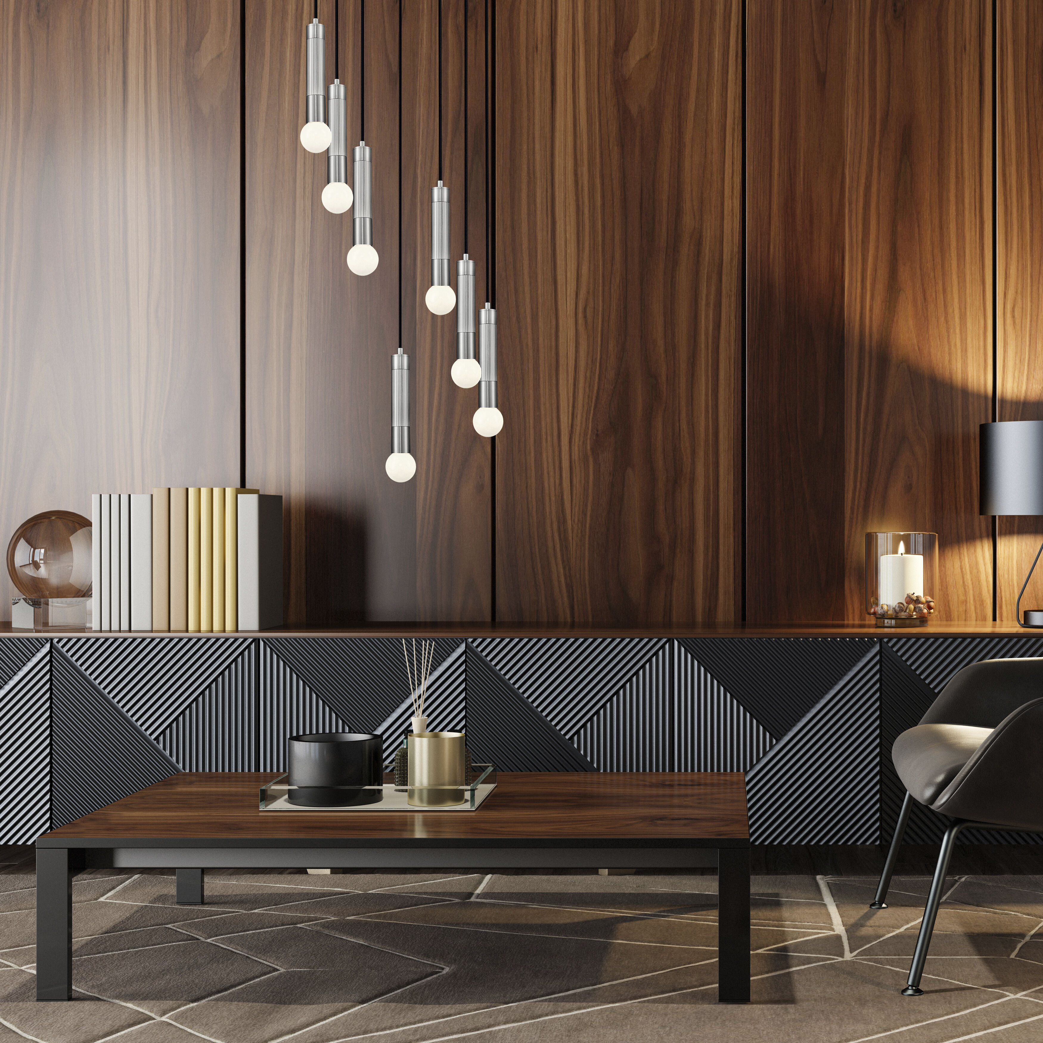 Stari 5 Light 12 inch Brushed Nickel Chandelier Ceiling Light