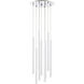 Forest LED 16 inch Chrome Chandelier Ceiling Light in Matte White Steel