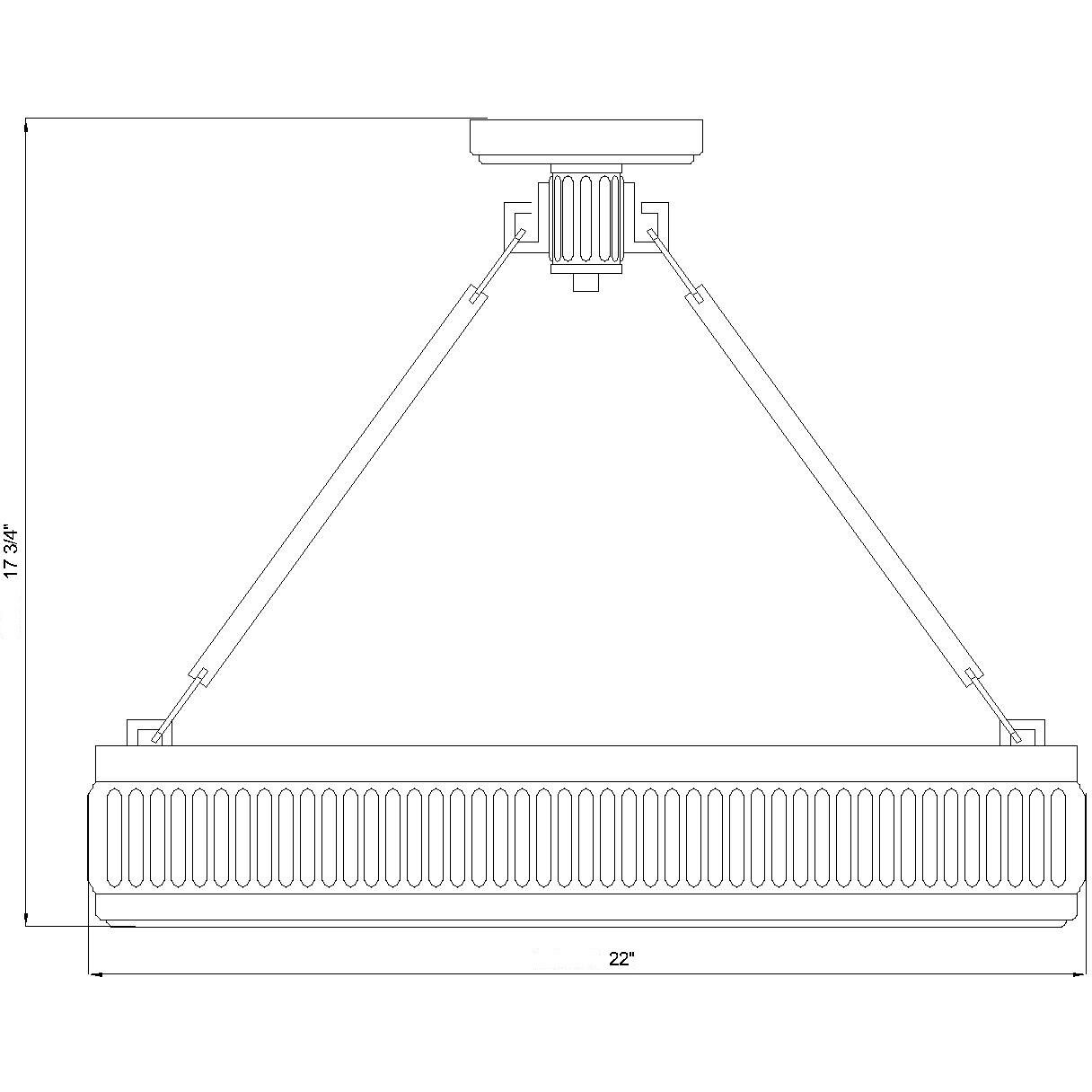 Quinn LED 22 inch Modern Gold Semi Flush Mount Ceiling Light