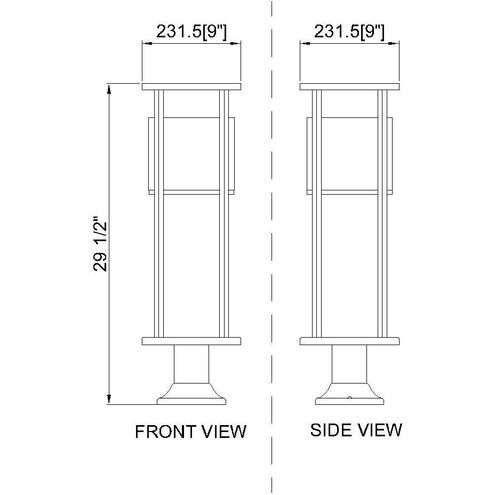 Luca LED 23.75 inch Black Outdoor Pier Mounted Fixture