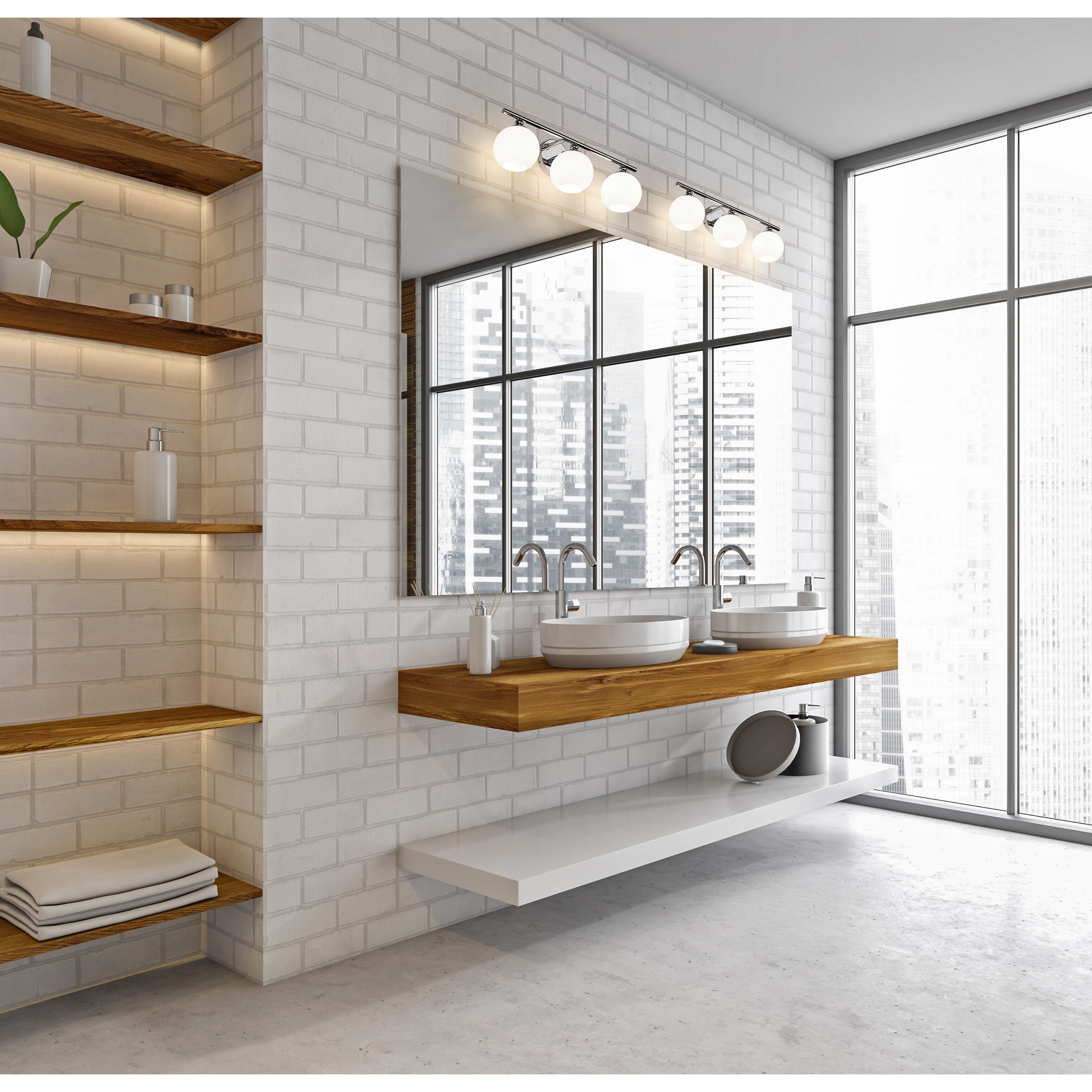 Neoma 3 Light 21.75 inch Chrome Vanity Wall Light