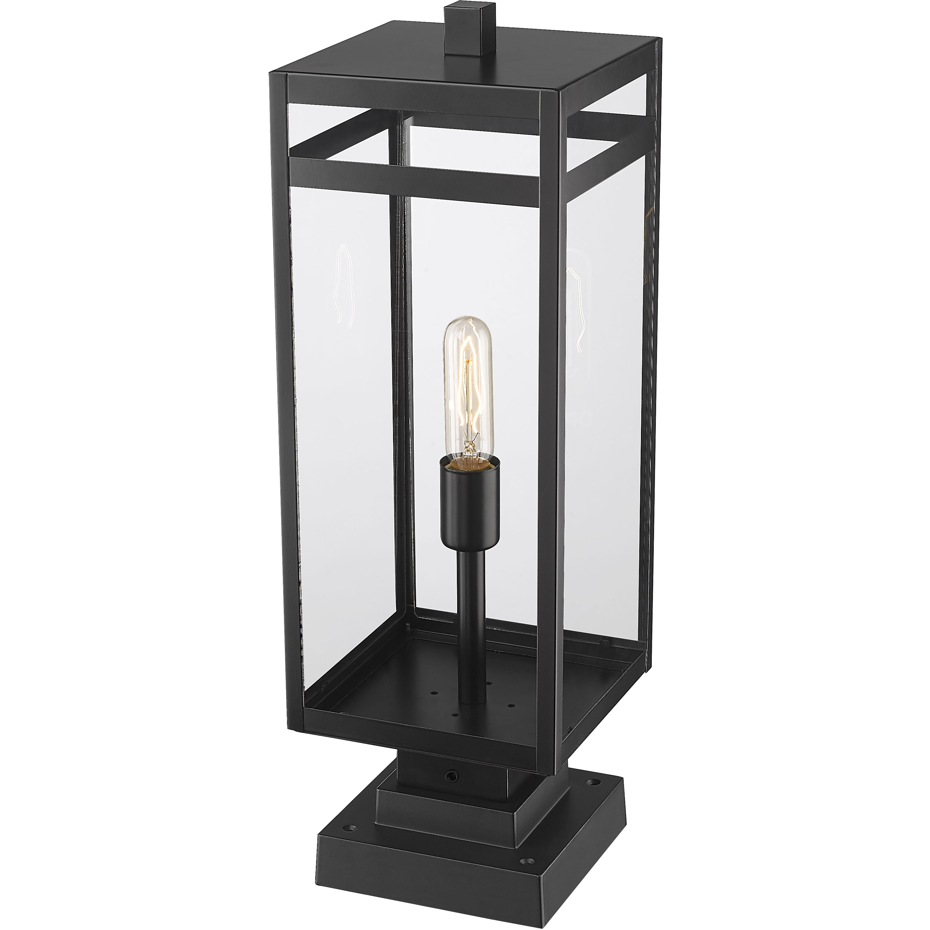 Nuri 1 Light 23 inch Black Outdoor Pier Mounted Fixture