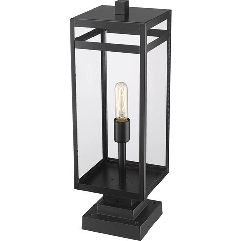 Nuri 1 Light 23 inch Black Outdoor Pier Mounted Fixture