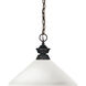 Shark 1 Light 14 inch Olde Bronze Pendant Ceiling Light in 4.5, Angular Matte Opal Glass