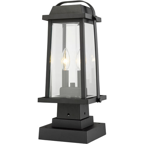 Millworks 2 Light 17.75 inch Black Outdoor Pier Mounted Fixture in 5.5