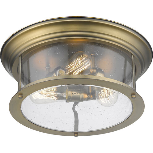 Sonna 3 Light 15.5 inch Heritage Brass Flush Mount Ceiling Light