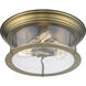 Sonna 3 Light 15.5 inch Heritage Brass Flush Mount Ceiling Light