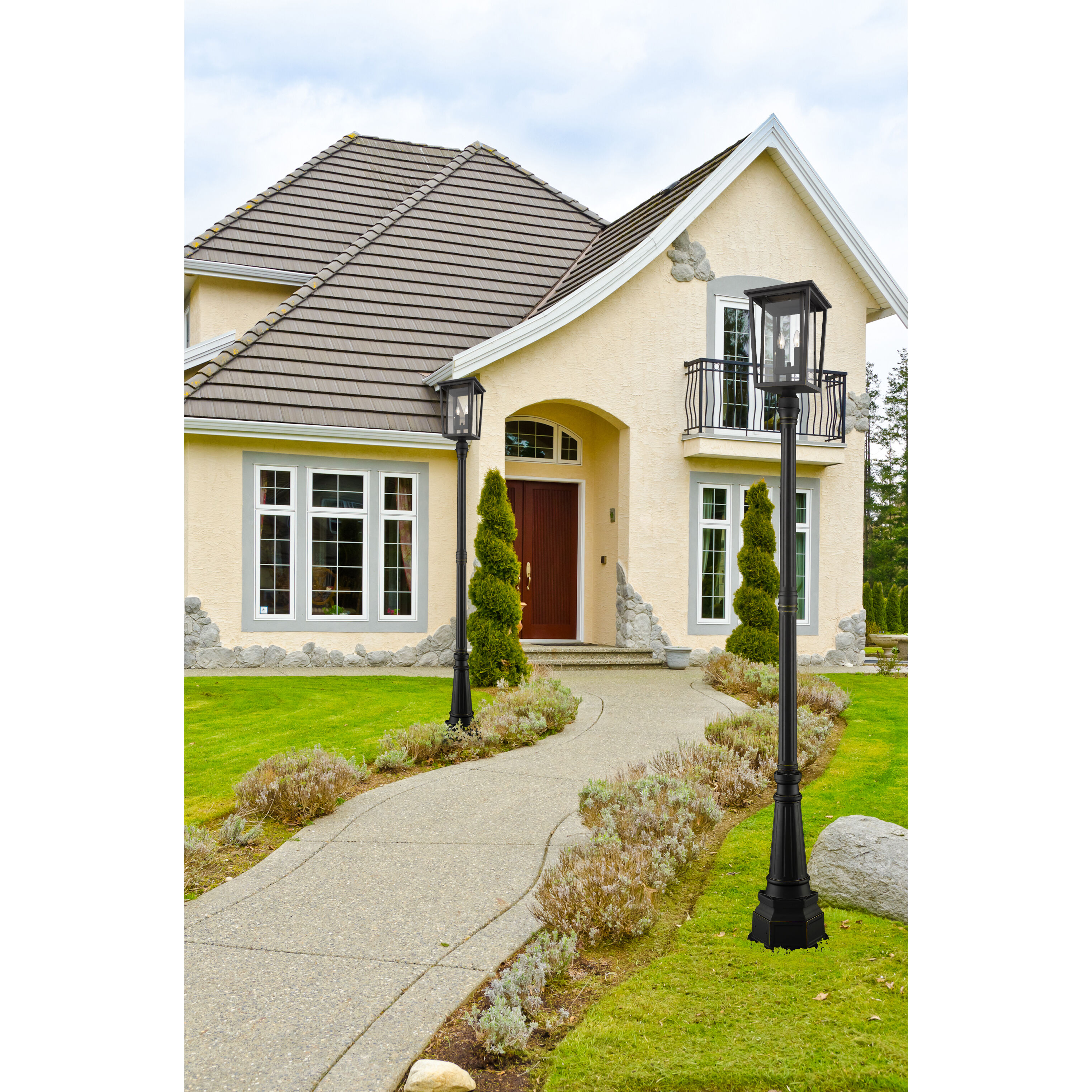 Seoul 2 Light 101.5 inch Oil Rubbed Bronze Outdoor Post Mounted Fixture in 26