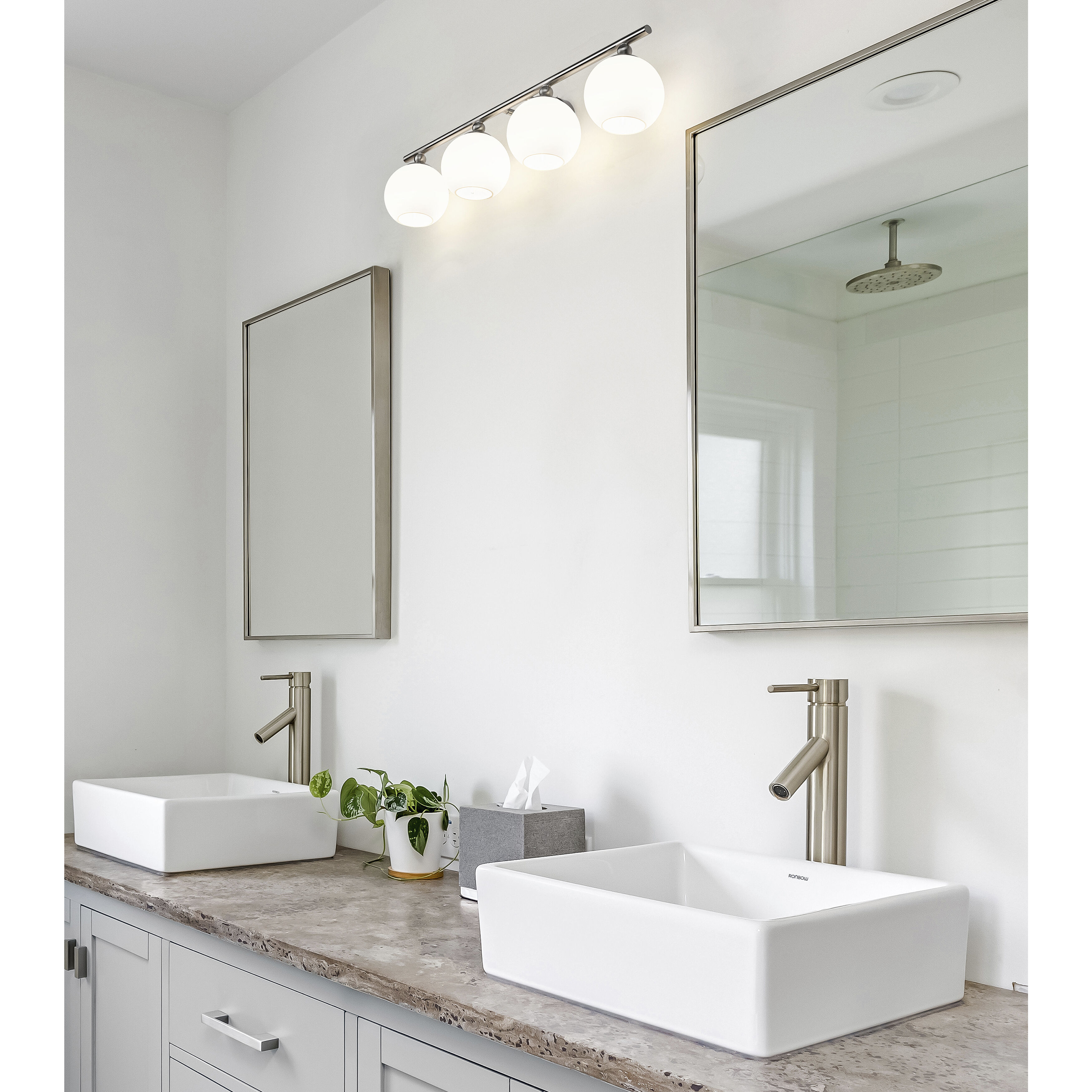 Neoma 4 Light 30 inch Brushed Nickel Vanity Wall Light