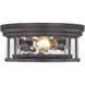 Clarion 2 Light 12 inch Bronze Flush Mount Ceiling Light