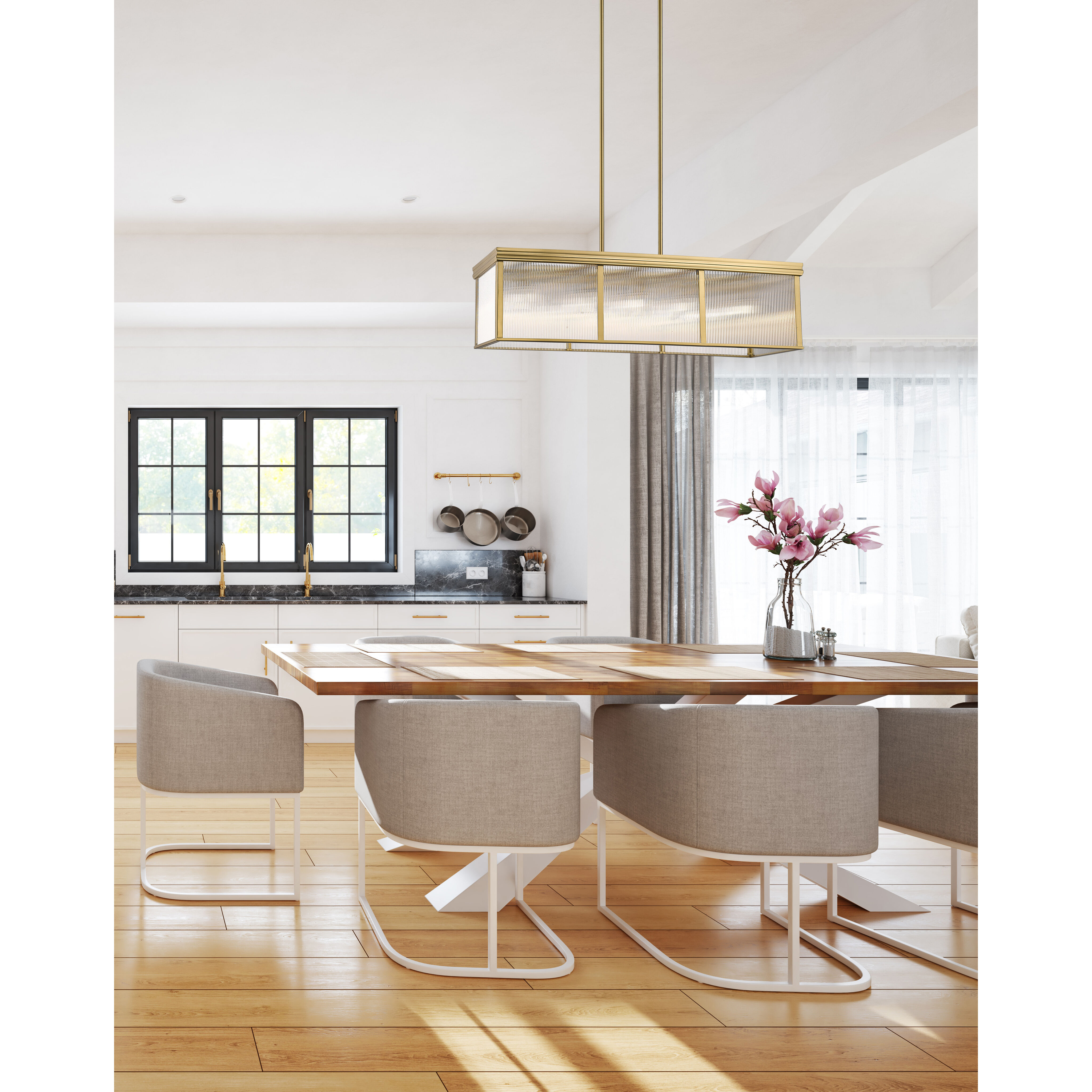 Carnaby 10 Light 42.25 inch Modern Gold Linear Chandelier Ceiling Light