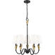 Claudelle 5 Light 24 inch Matte Black and Modern Gold Chandelier Ceiling Light