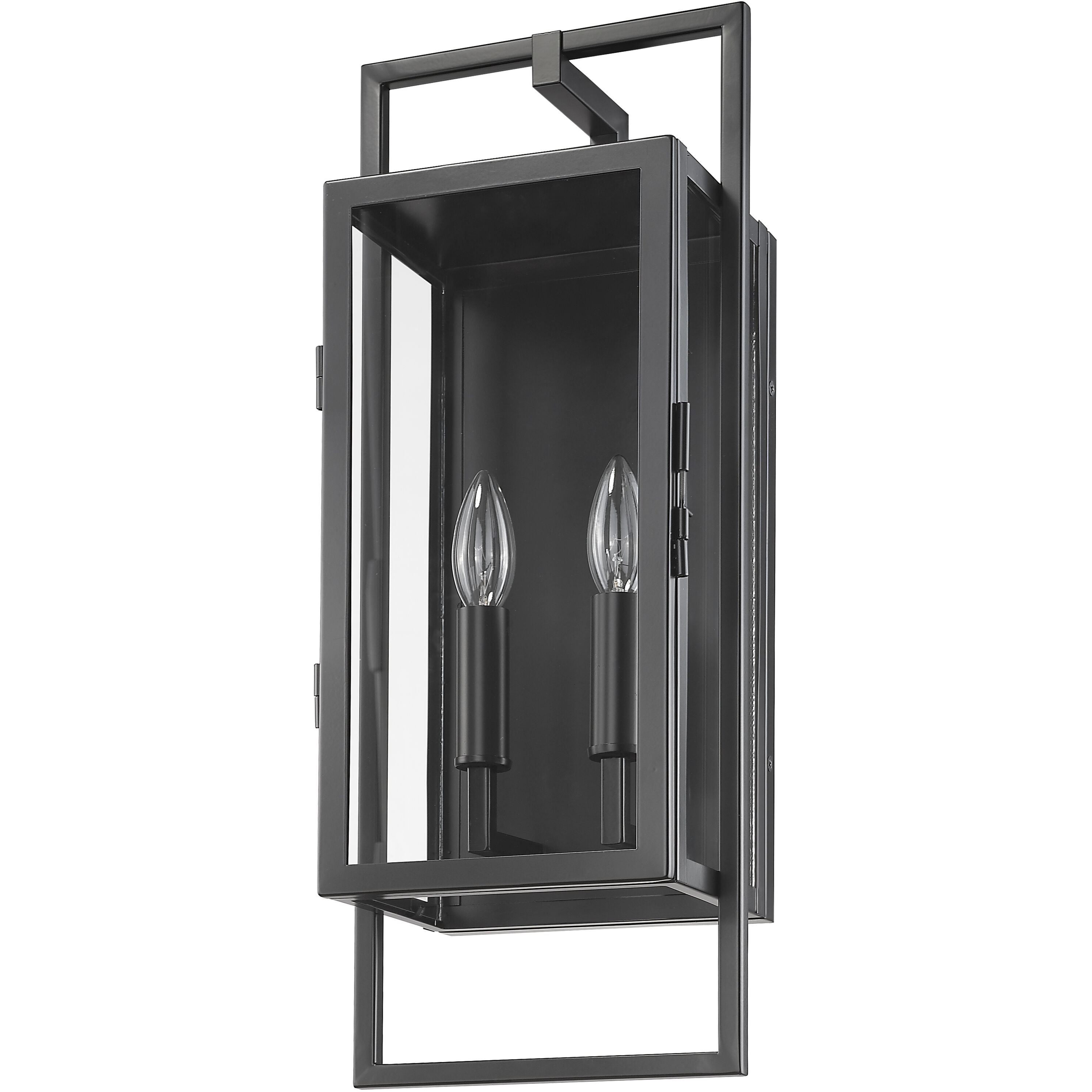 Lucian 2 Light 21.5 inch Black Outdoor Wall Light