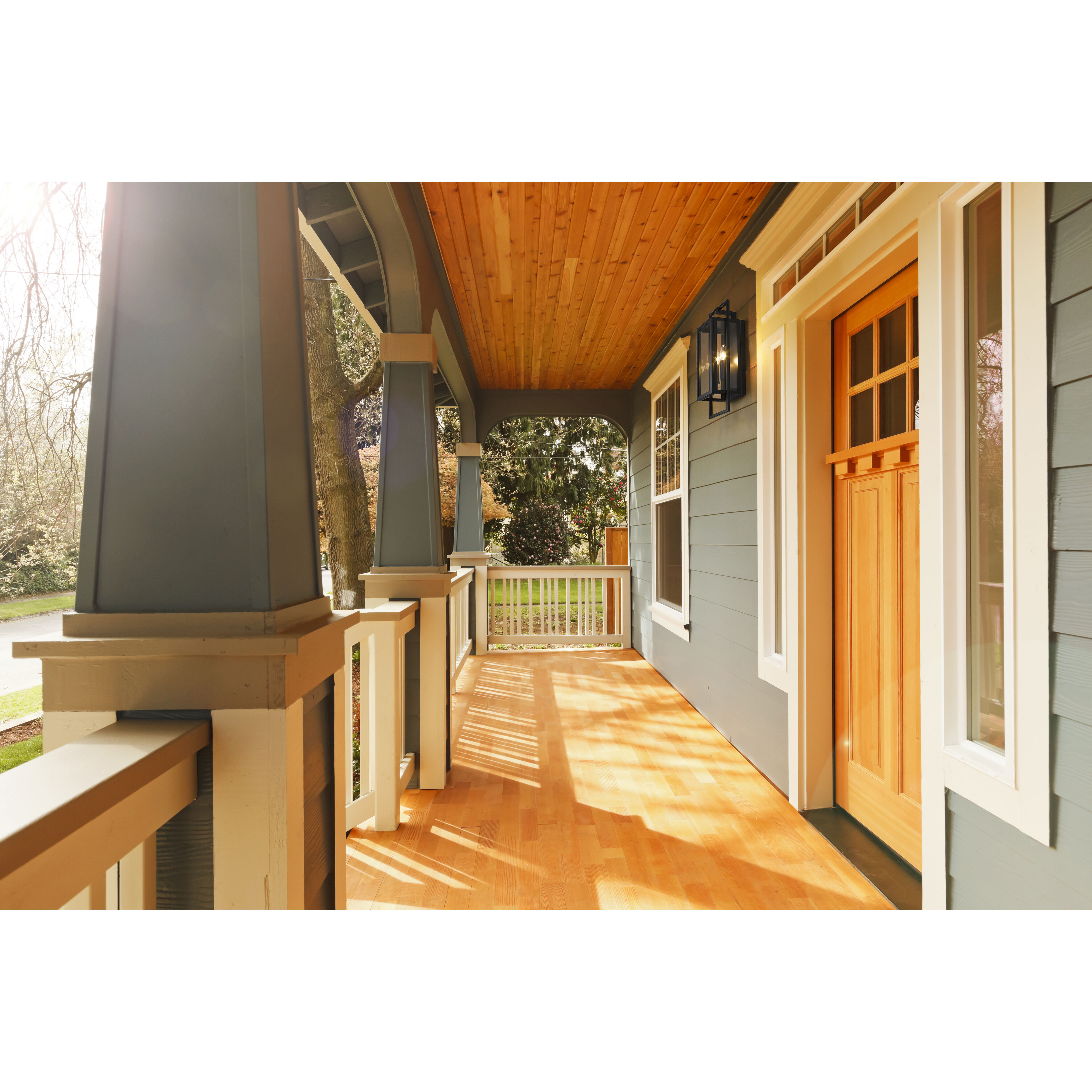 Lucian 2 Light 18.5 inch Black Outdoor Wall Light