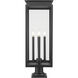 Nova 4 Light 29.5 inch Black Outdoor Pier Mounted Fixture in Clear Glass