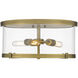 Callista 3 Light 16.5 inch Rubbed Brass Flush Mount Ceiling Light