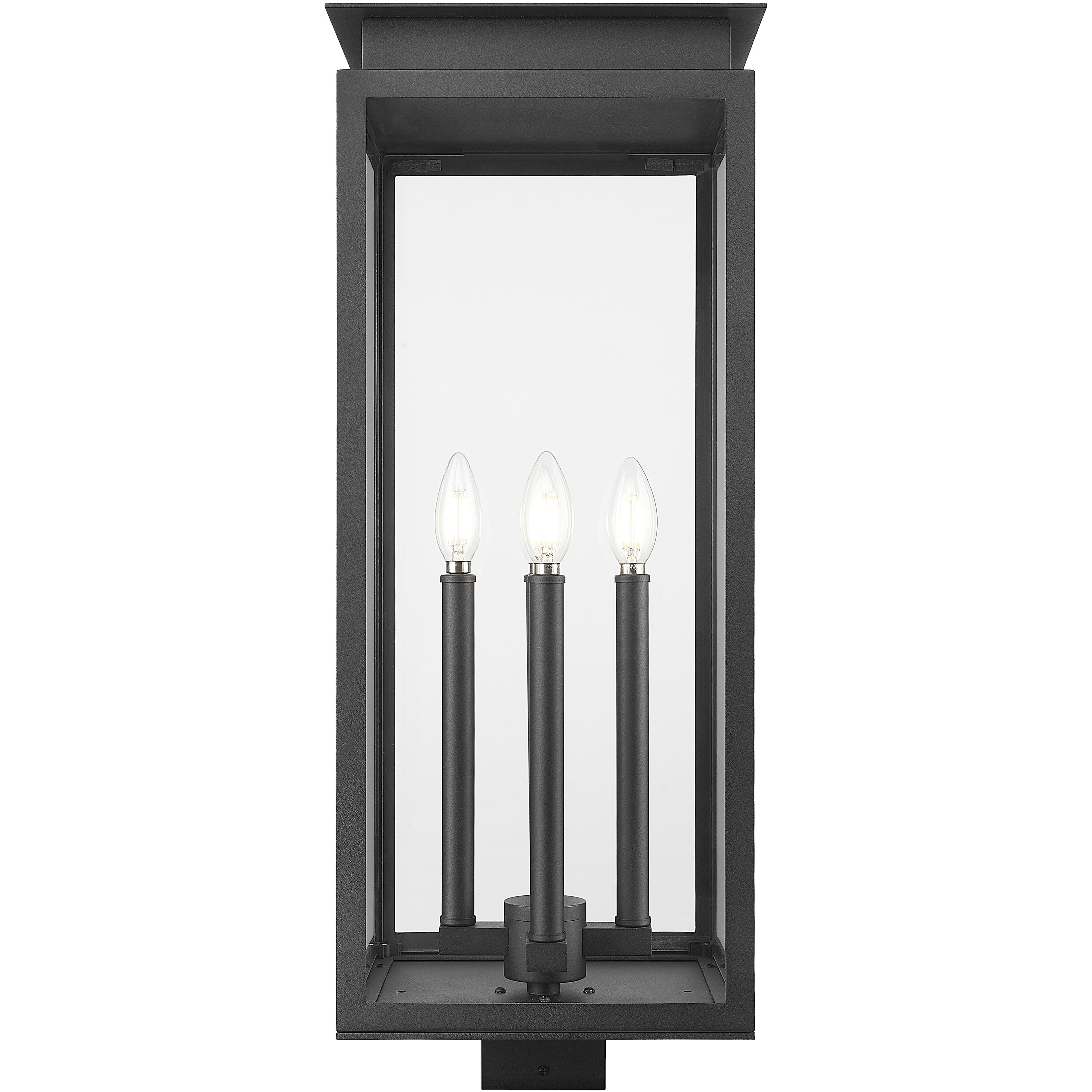 Nova 4 Light 26.75 inch Black Outdoor Post Mount Fixture in Clear Glass