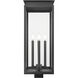 Nova 4 Light 26.75 inch Black Outdoor Post Mount Fixture in Clear Glass