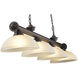 Cordon 4 Light 81.25 inch Bronze Billiard Ceiling Light in White Linen Glass