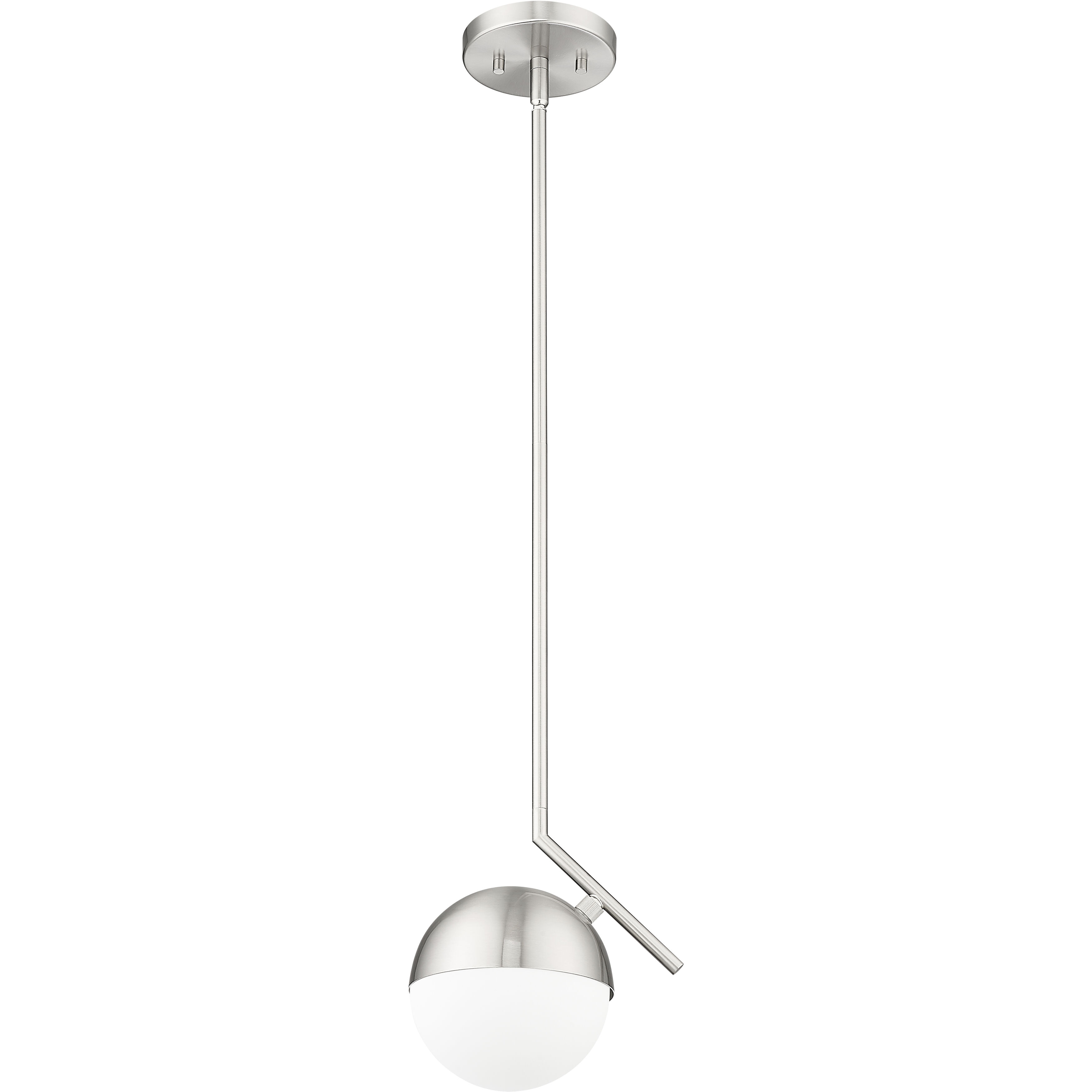 Realm Sphere 1 Light 8.5 inch Brushed Nickel Pendant Ceiling Light