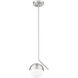 Realm Sphere 1 Light 8.5 inch Brushed Nickel Pendant Ceiling Light