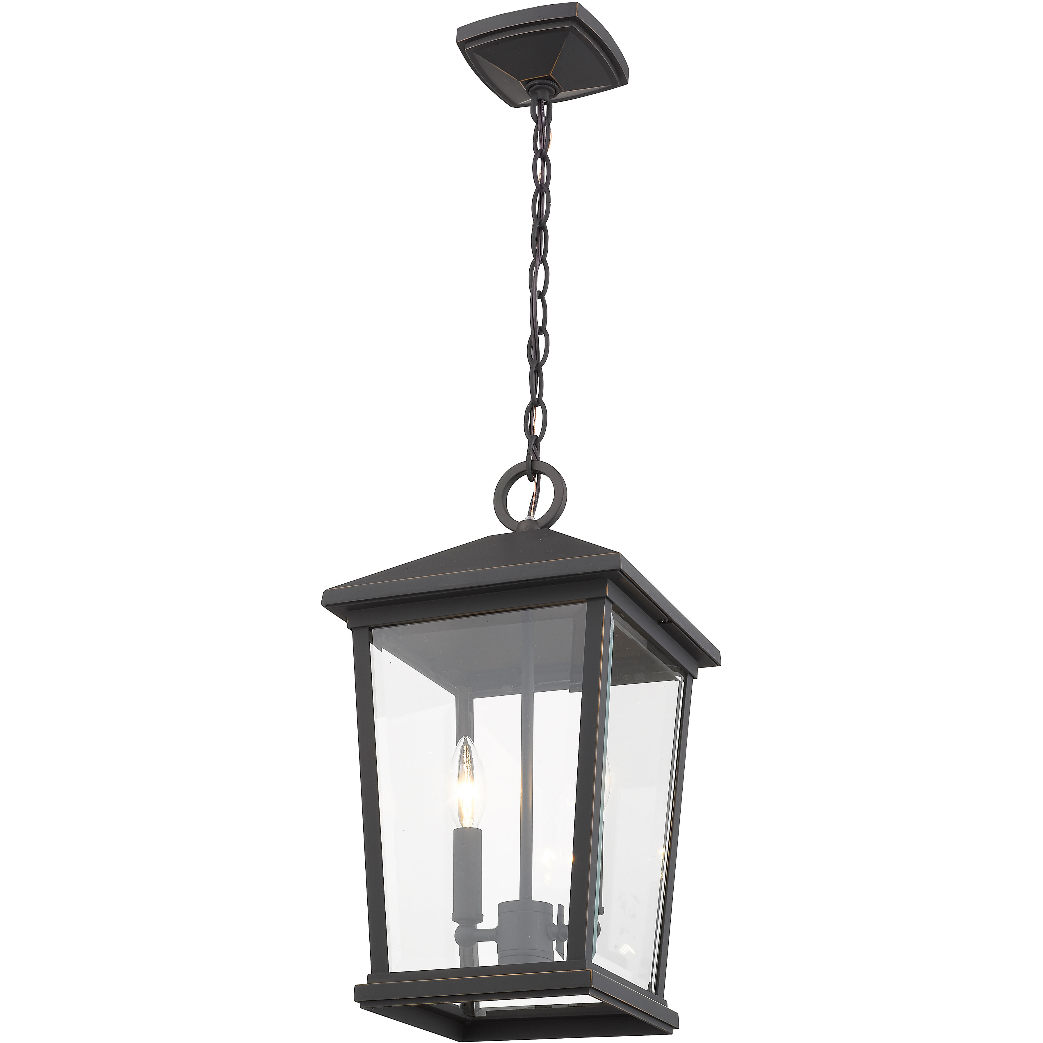 Beacon 2 Light 9.5 inch Oil Rubbed Bronze Outdoor Chain Mount Ceiling Fixture