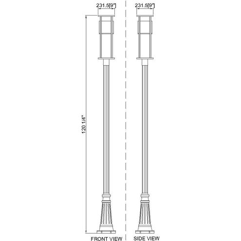 Luca LED 115.75 inch Black Outdoor Post Mounted Fixture