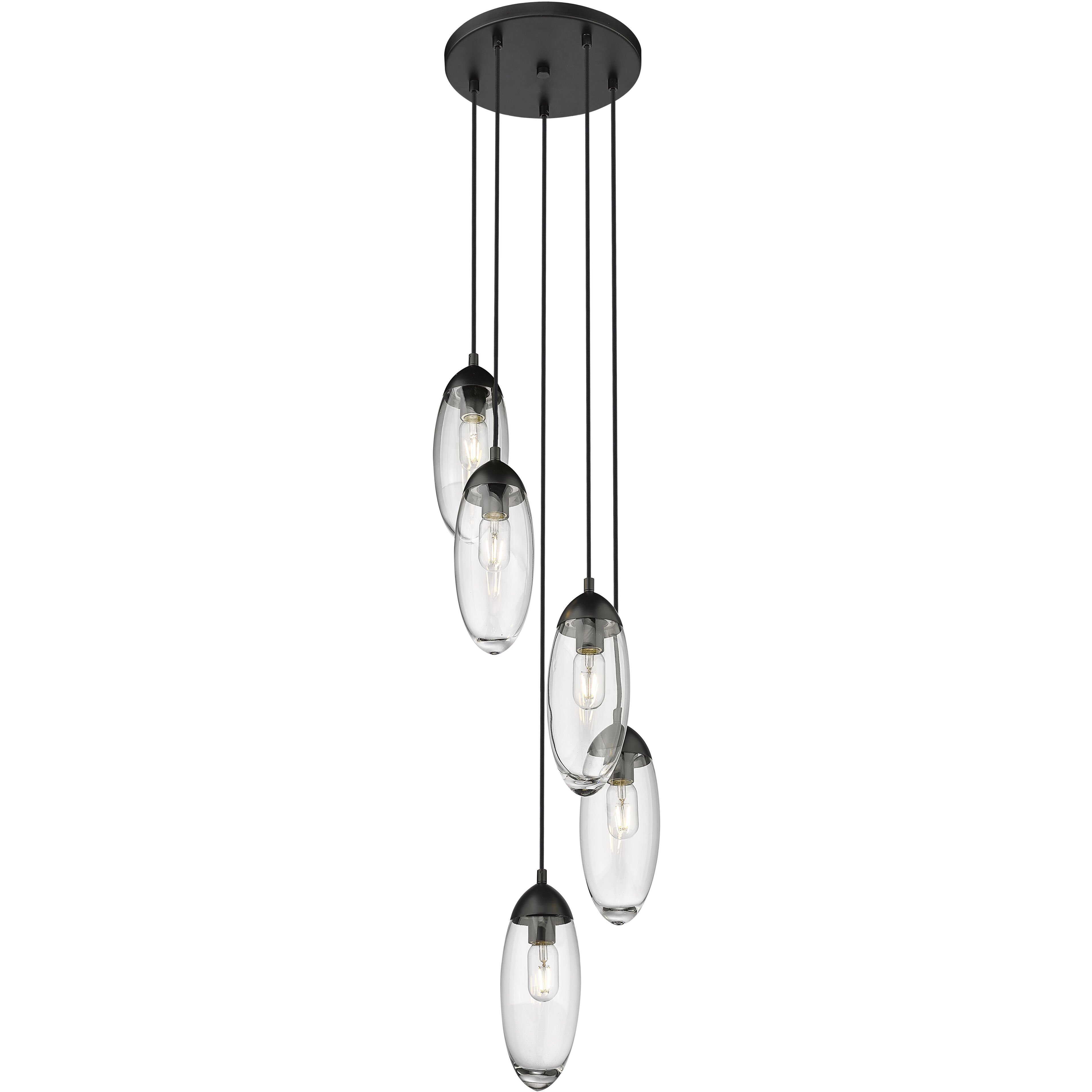 Arden 5 Light 12 inch Matte Black Chandelier Ceiling Light