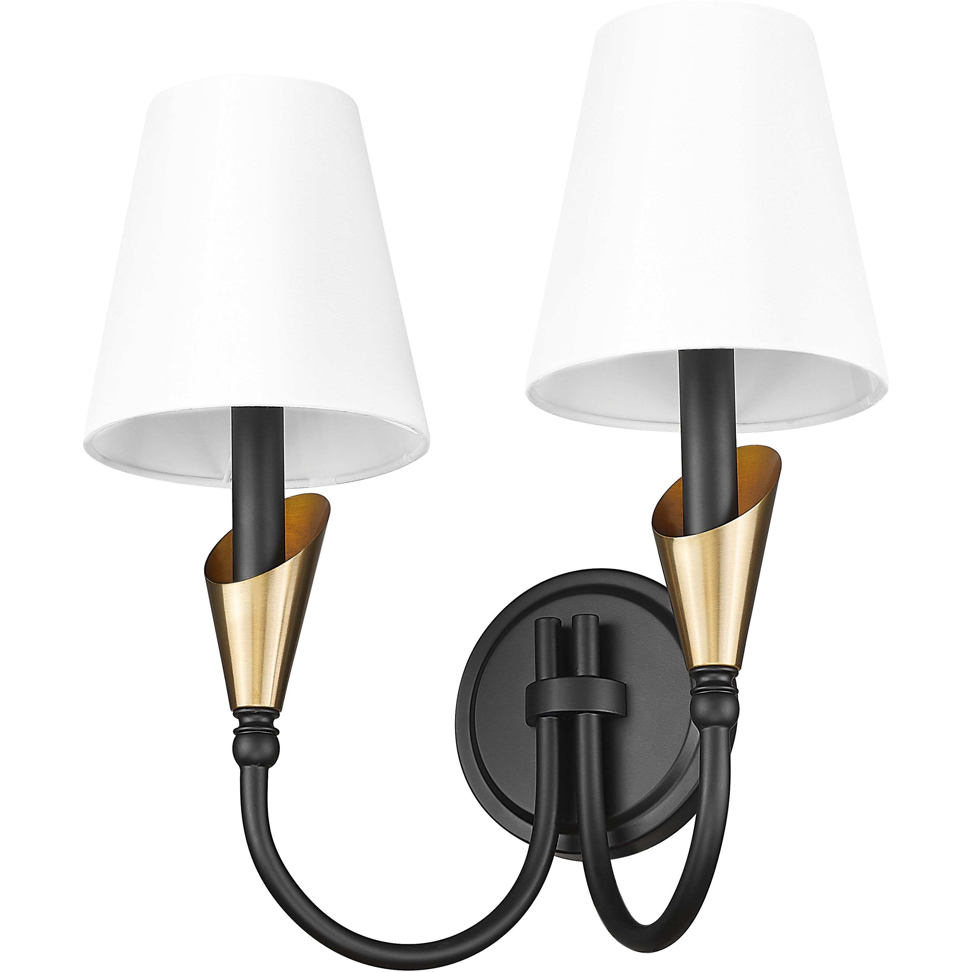 Claudelle Wall Sconce Wall Light in Matte Black and Modern Gold