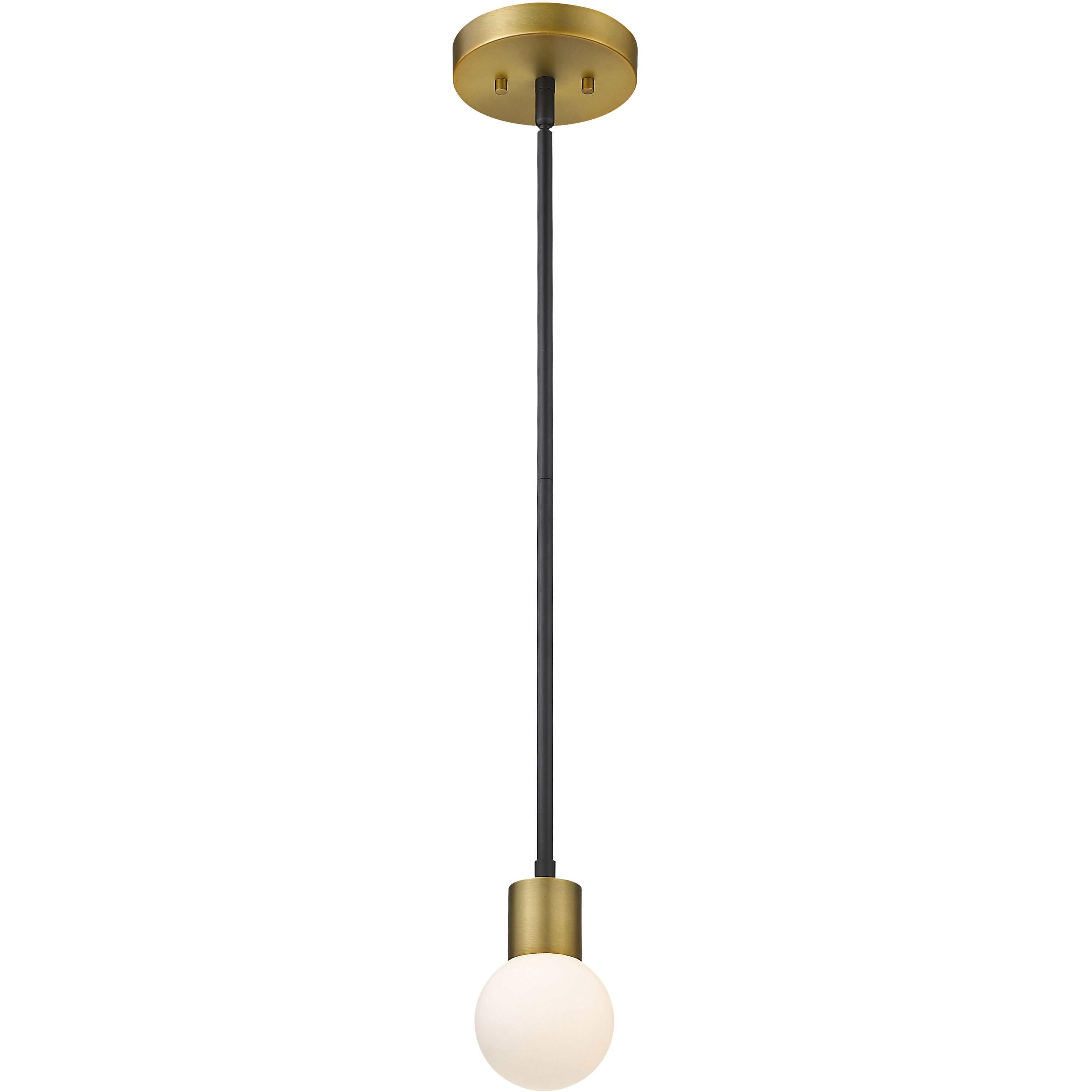 Neutra 1 Light 6 inch Matte Black and Foundry Brass Pendant Ceiling Light
