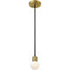 Neutra 1 Light 6 inch Matte Black and Foundry Brass Pendant Ceiling Light