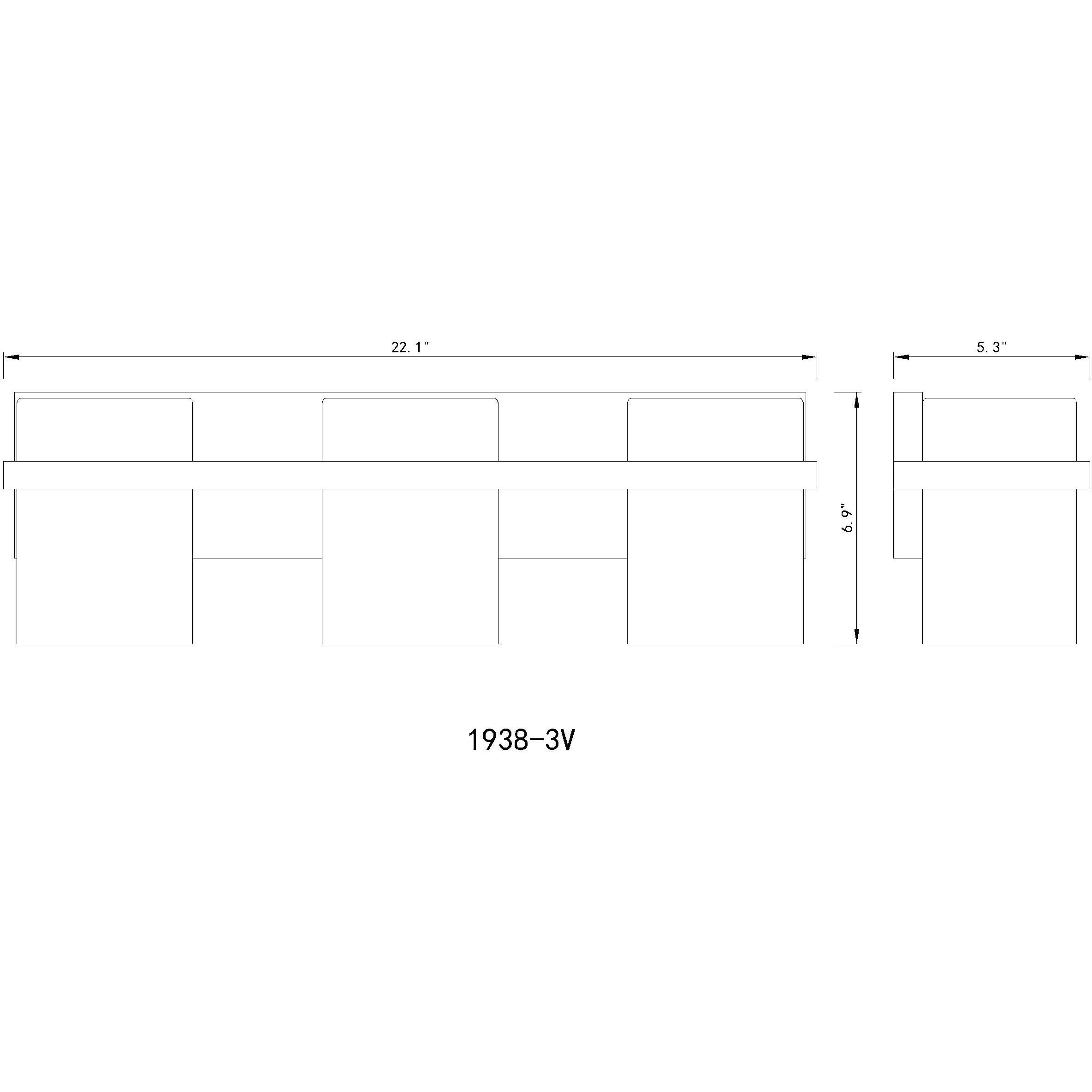 Bennington 3 Light 22.25 inch Brushed Nickel Vanity Wall Light