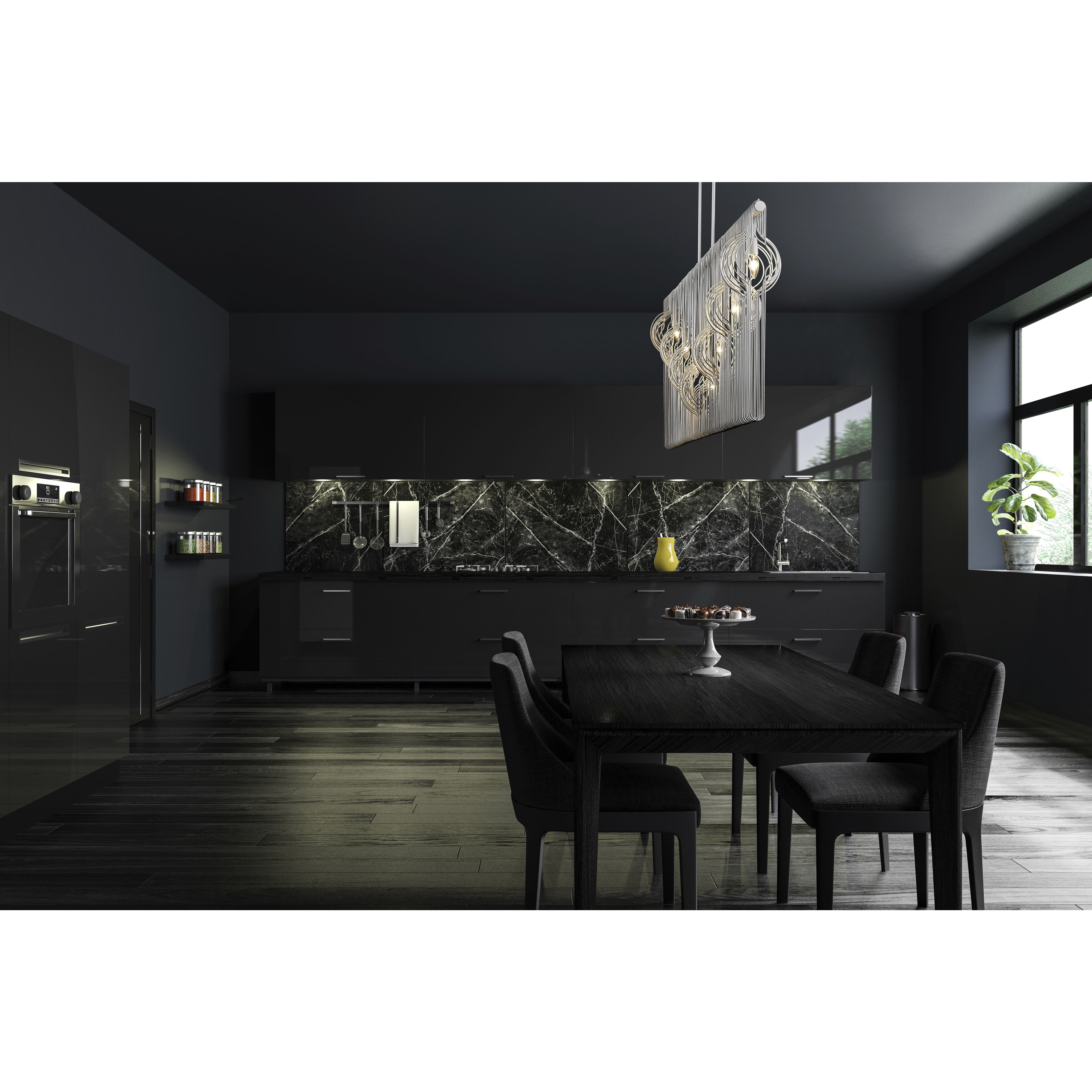 Contour 7 Light 62.75 inch White Linear Chandelier Ceiling Light