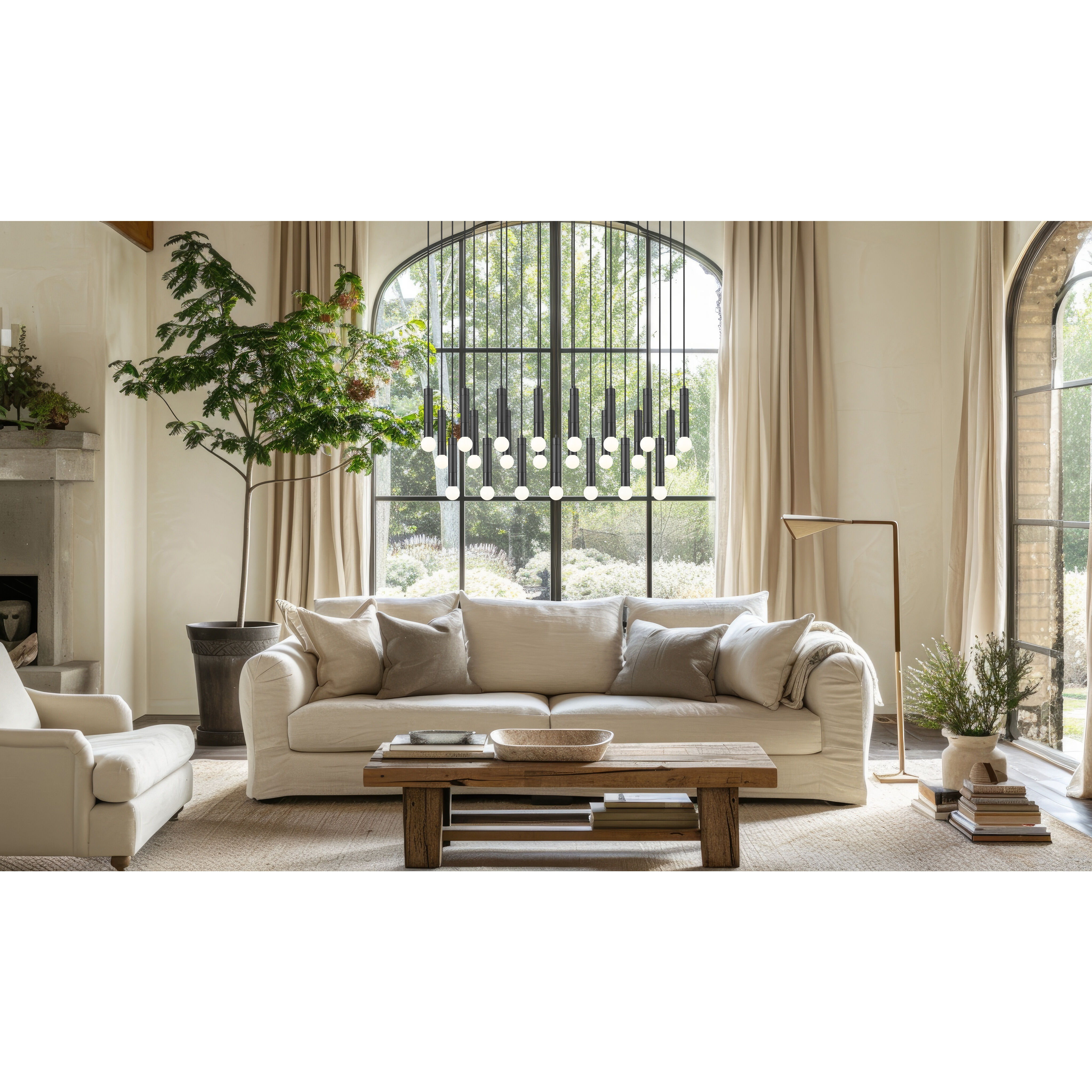 Stari Linear Chandelier Ceiling Light in Matte Black