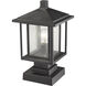 Aspen 1 Light 16 inch Black Outdoor Pier Mounted Fixture