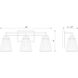 Lyna 3 Light 22 inch Matte Black Vanity Wall Light