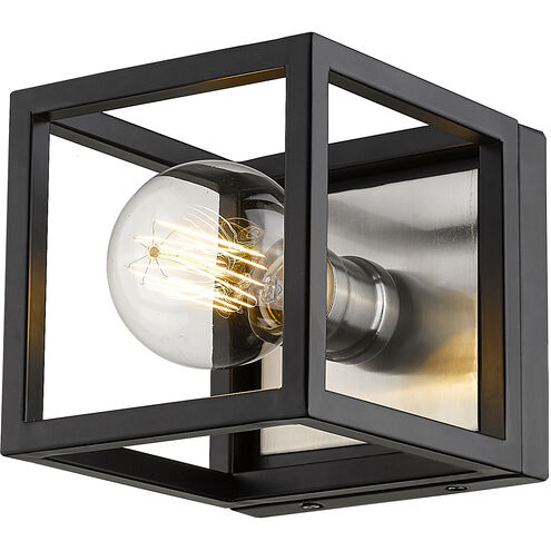 Kube 1 Light 5.75 inch Matte Black and Brushed Nickel Wall Sconce Wall Light