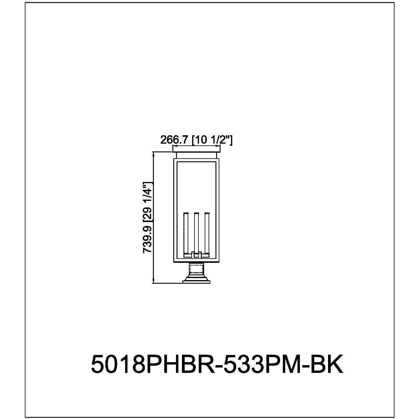 Nova 4 Light 29.5 inch Black Outdoor Pier Mounted Fixture in Clear Glass