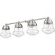 Vaughn 4 Light 31.5 inch Brushed Nickel Vanity Wall Light