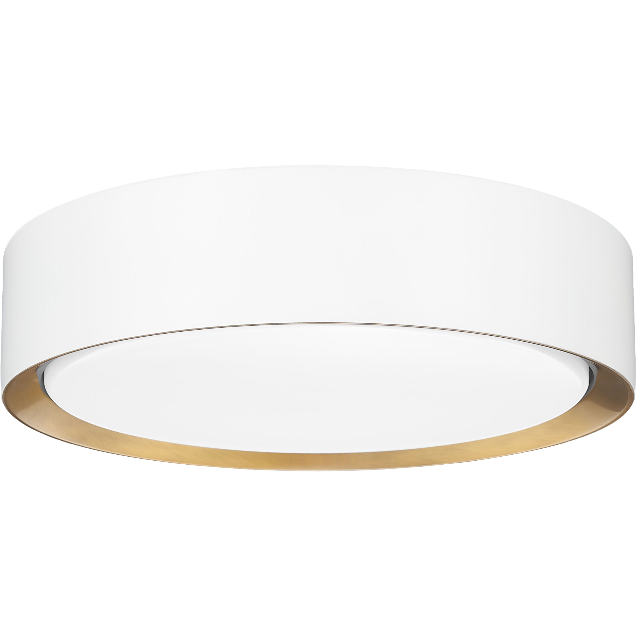Kawan LED 12 inch Matte White and Modern Gold Flush Mount Ceiling Light