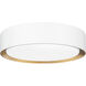 Kawan LED 12 inch Matte White and Modern Gold Flush Mount Ceiling Light