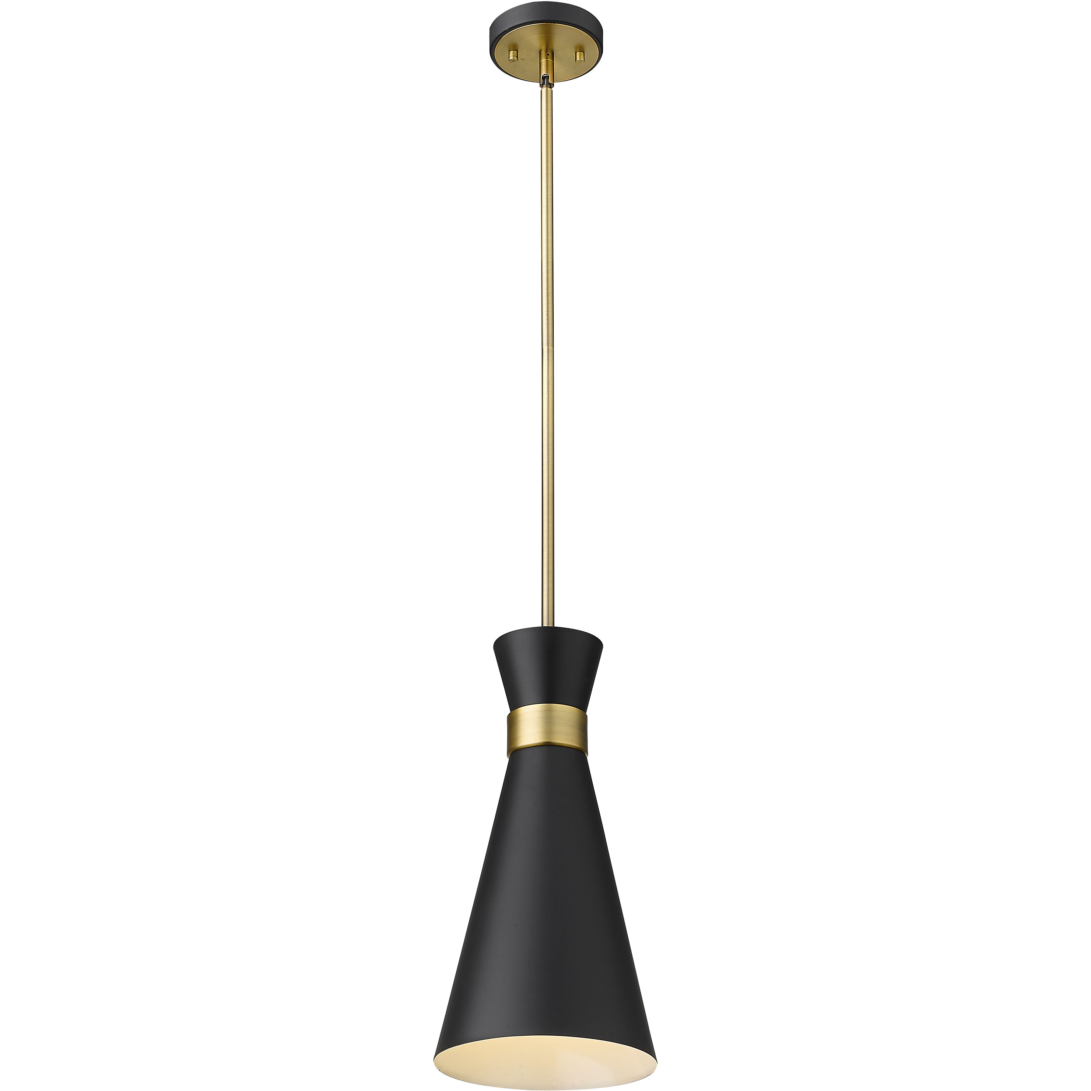 Soriano 1 Light 8 inch Matte Black and Heritage Brass Pendant Ceiling Light