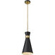 Soriano 1 Light 8 inch Matte Black and Heritage Brass Pendant Ceiling Light