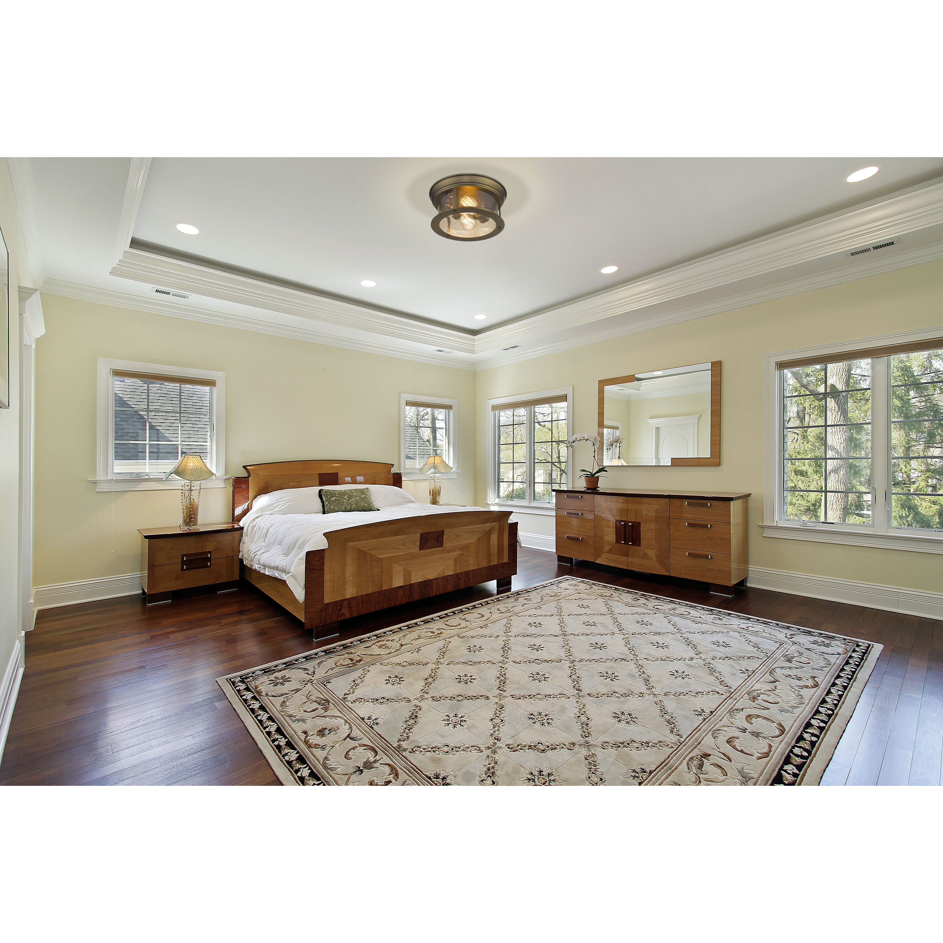 Sonna 2 Light 11 inch Heritage Brass Flush Mount Ceiling Light