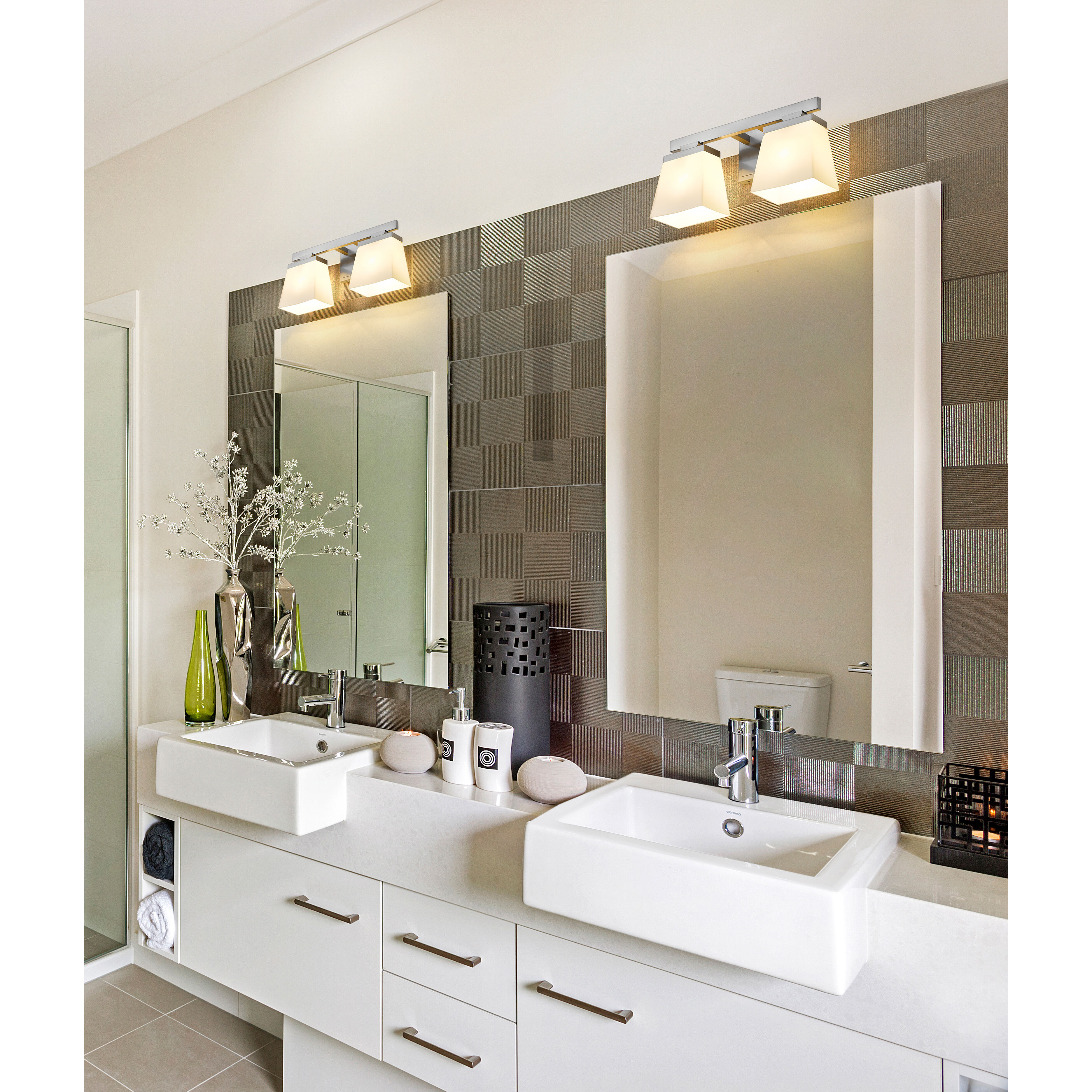 Astor 2 Light 16 inch Brushed Nickel Vanity Wall Light