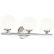 Neoma 3 Light 21.75 inch Brushed Nickel Vanity Wall Light