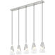 Aimie Linear Chandelier Ceiling Light in Brushed Nickel