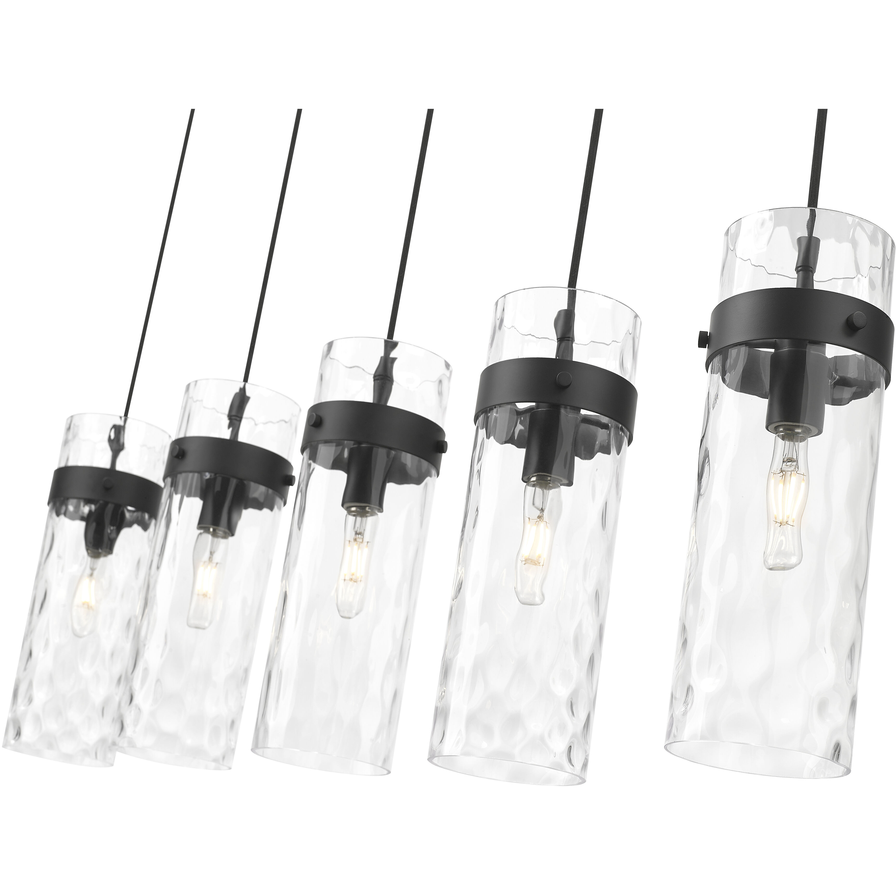 Fontaine Linear Chandelier Ceiling Light in Matte Black