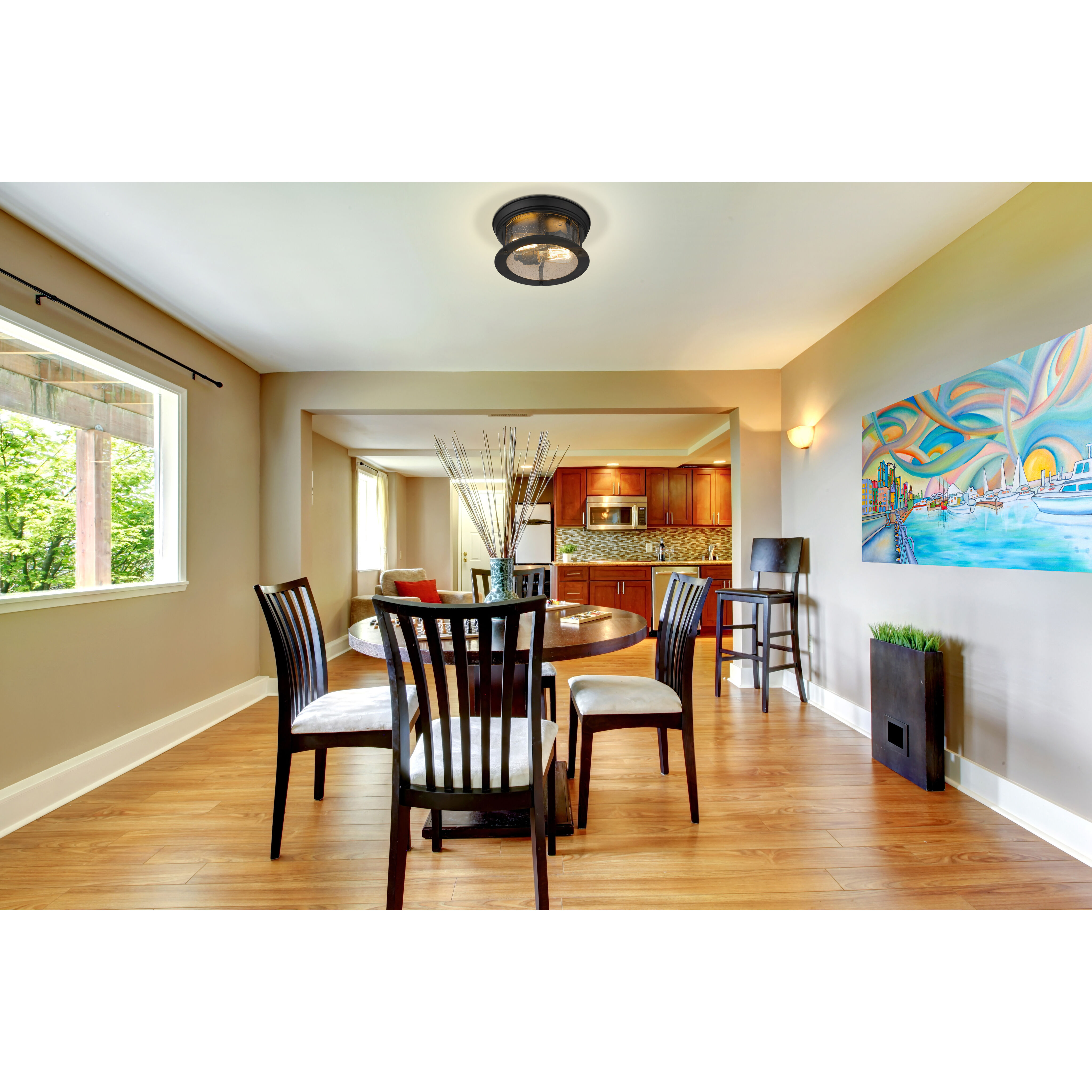 Sonna 2 Light 11 inch Matte Black Flush Mount Ceiling Light