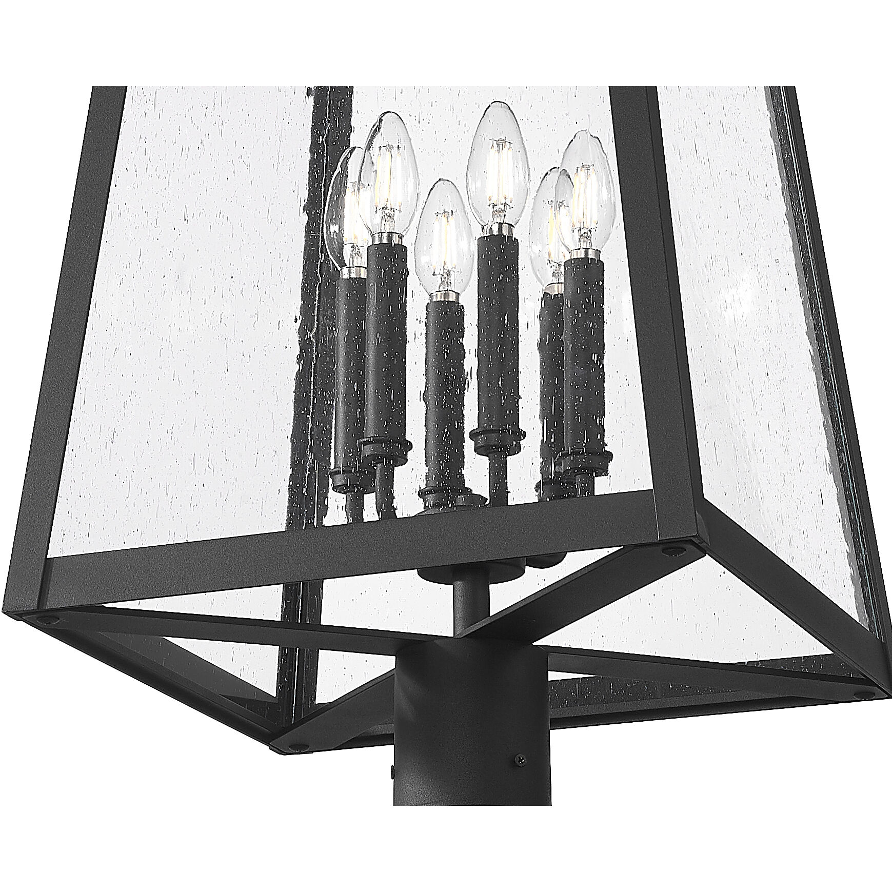 Rainer 6 Light 126 inch Black Outdoor Post Mounted Fixture in G9